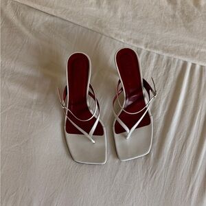 By Far White Thong Sandles